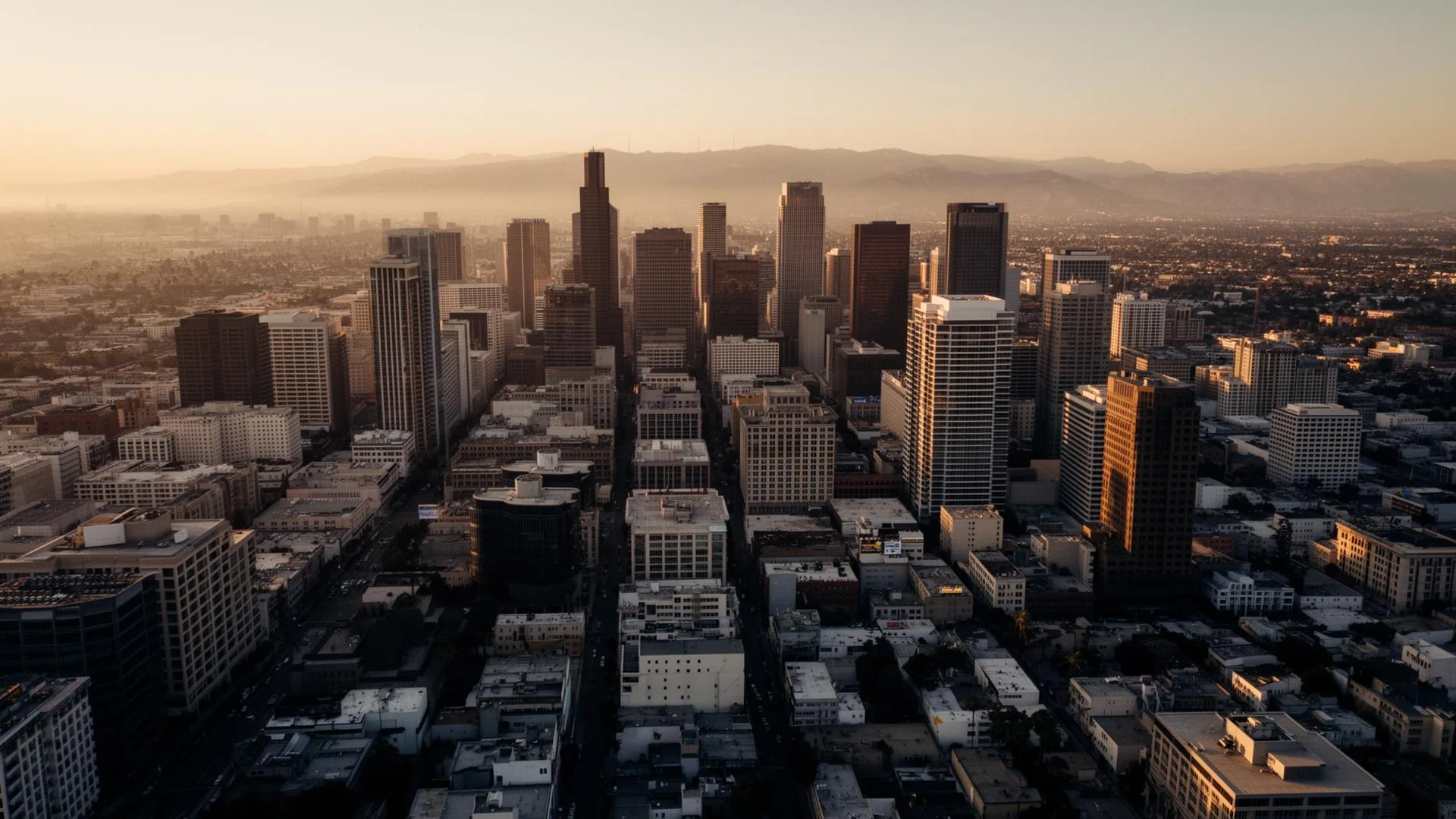 Aerial view of downtown Los Angeles
